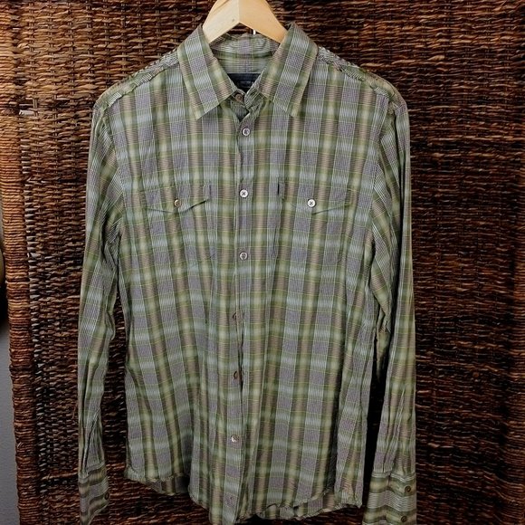 John Varvatos Button Long Sleeve Shirt Medium - Picture 1 of 2